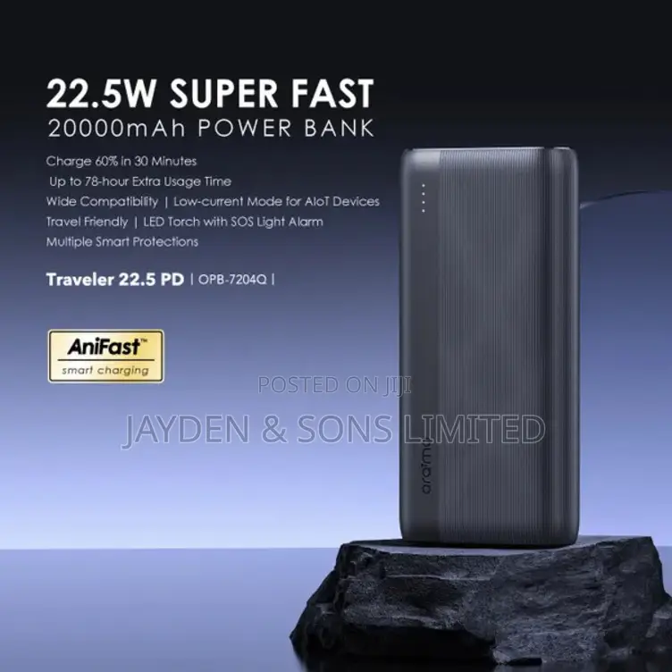 Oraimo 20,000mAh 22.5W Fast Charging Power Bank