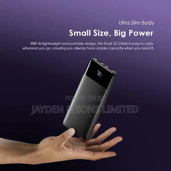 Oraimo 10,000mAh Mini Power Bank – 22.5W Fast Charging