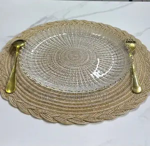 6 PCs High Quality Glass Dinner/ Charger Plates
