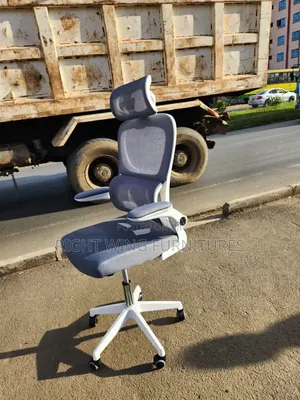 White Grey Folding Hands Office Chair