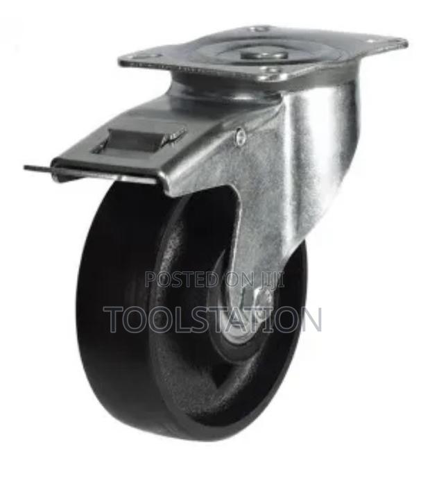 4x1 Inch Metal Cast Iron Brake Heavy Duty 70 Kg Load Castor Wheel