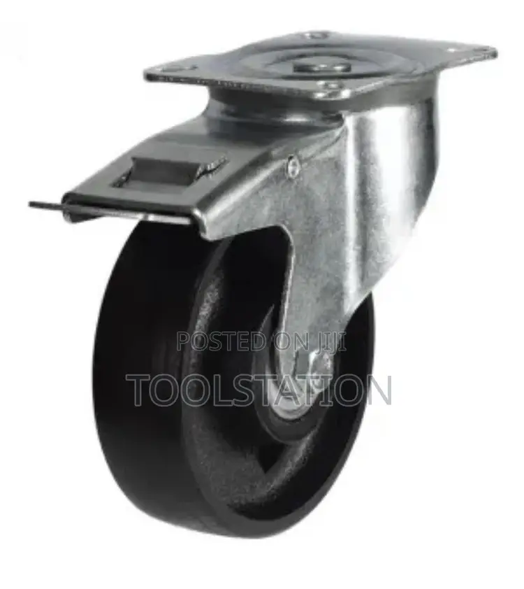 4x1 Inch Metal Cast Iron Brake Heavy Duty 70 Kg Load Castor Wheel