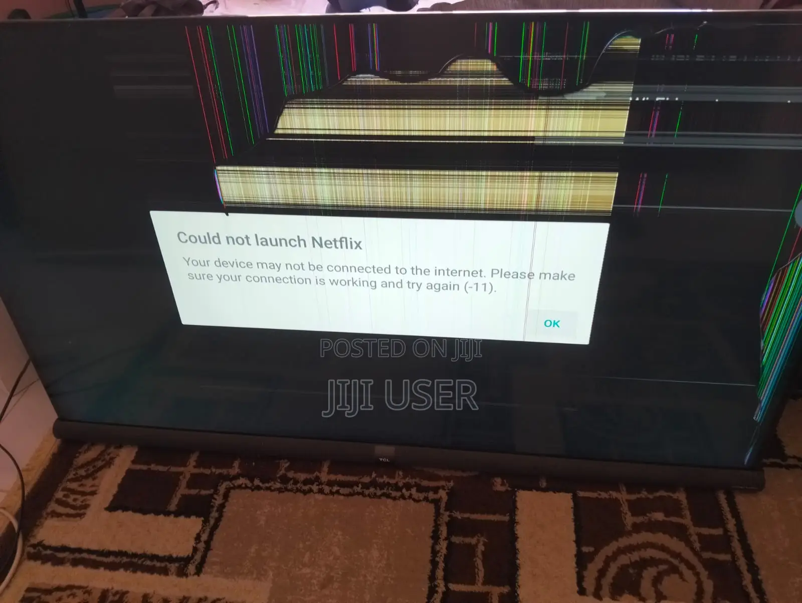 TCL TV 55 Inch Used With Cracked Screen