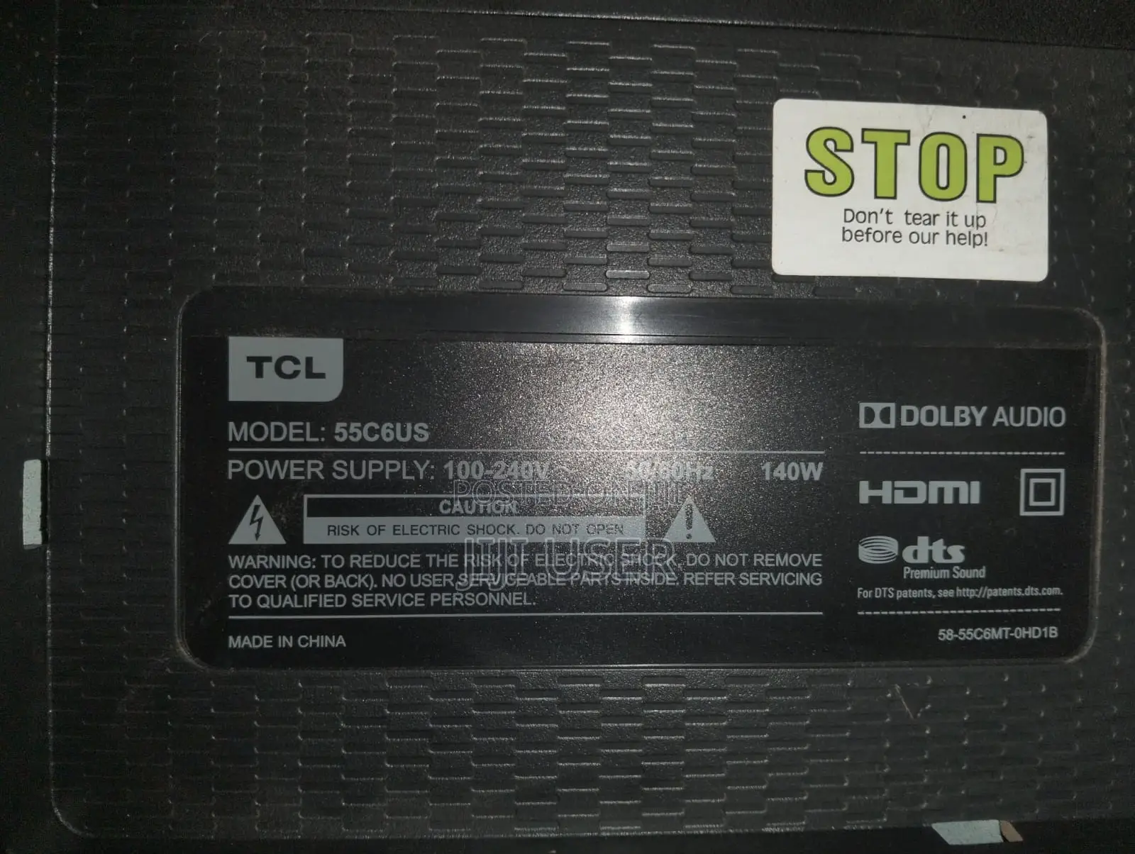 TCL TV 55 Inch Used With Cracked Screen