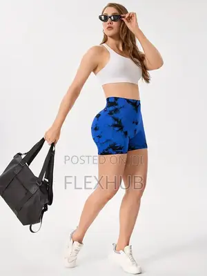 3pcs Assorted Seamless Tie-Dye Biker Shorts Pack (Plain Style)
