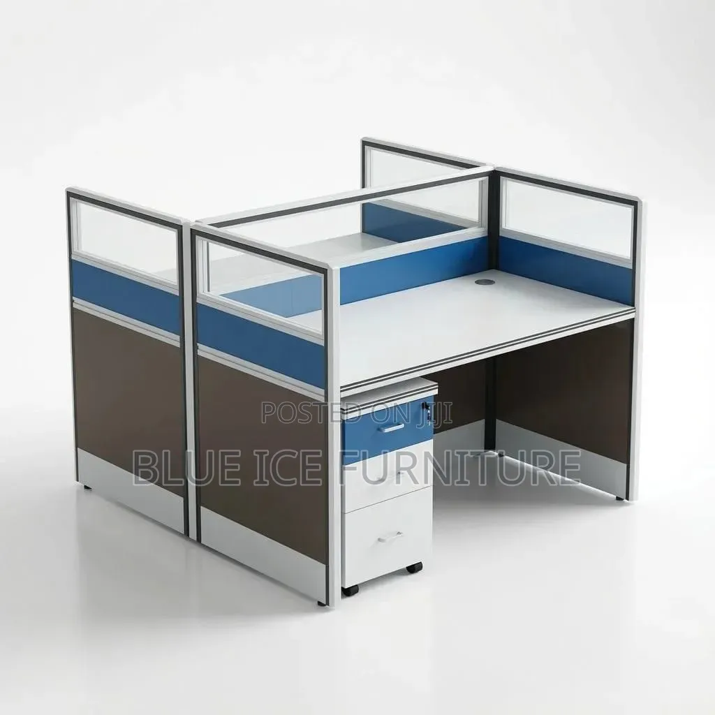 Workstation - 2-Way Office Workstation Desk With Drawer Cabinet