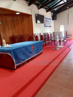 Red Church Floor Carpets Covering the Whole Altar Wall to Wall Rugs