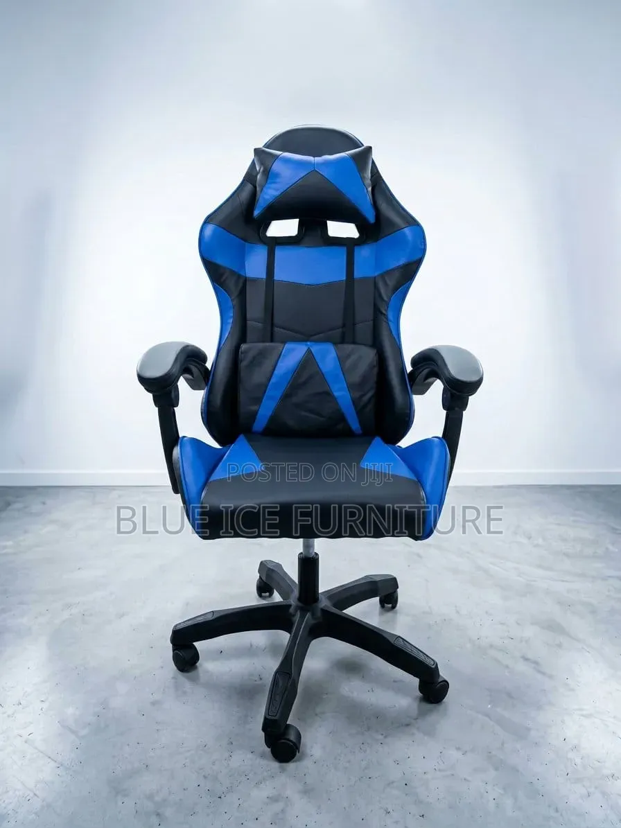 Ergonomic Blue Gaming Chair With Headrest Lumbar Support |