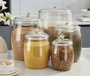 5pc Acrylic Storage Airtight Cereal Containers
