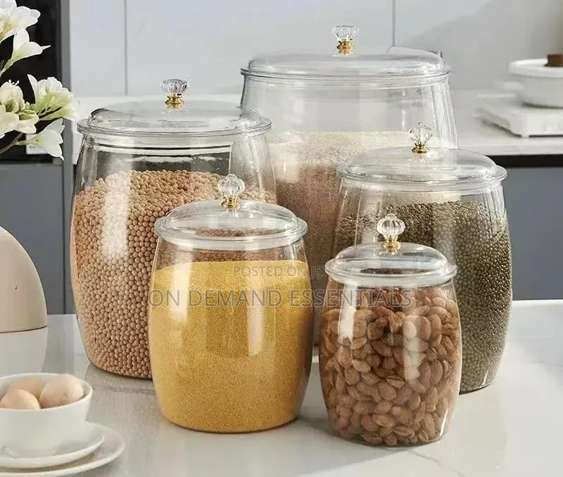 5pc Acrylic Storage Airtight Cereal Containers