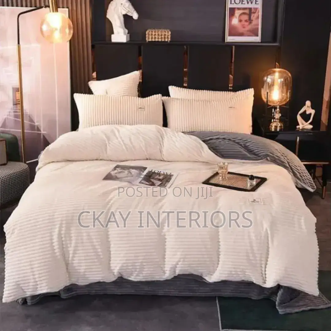 Make Your Bedroom Feel Extra Special With White and Blue Velvet Duvets