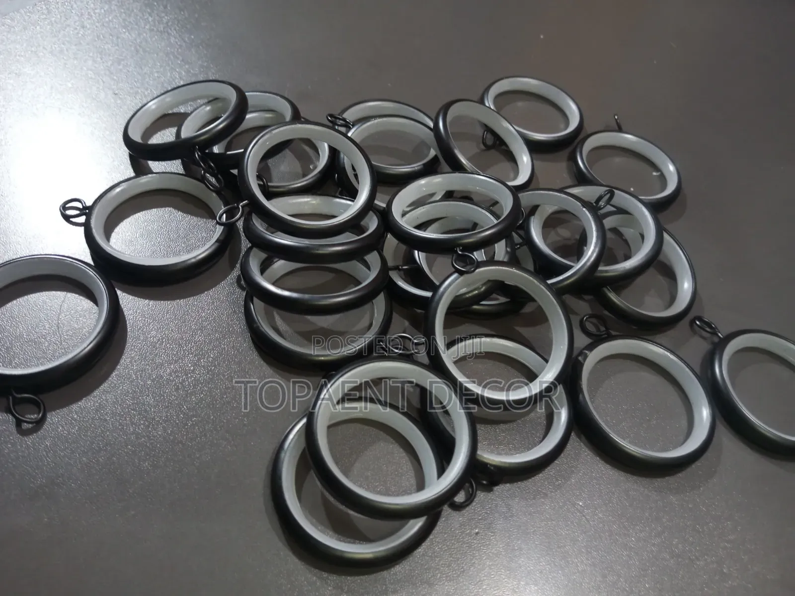 Smooth Black Drapery Rings