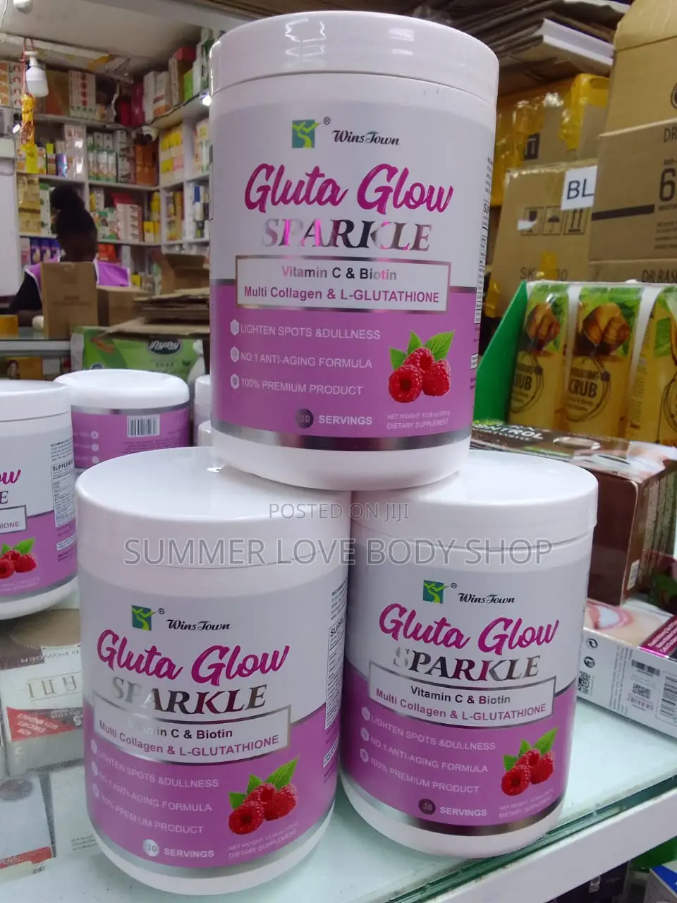GLUTA GLOW Sparkle Vitamin C Biotin, Muti Collagen L-Glutathione