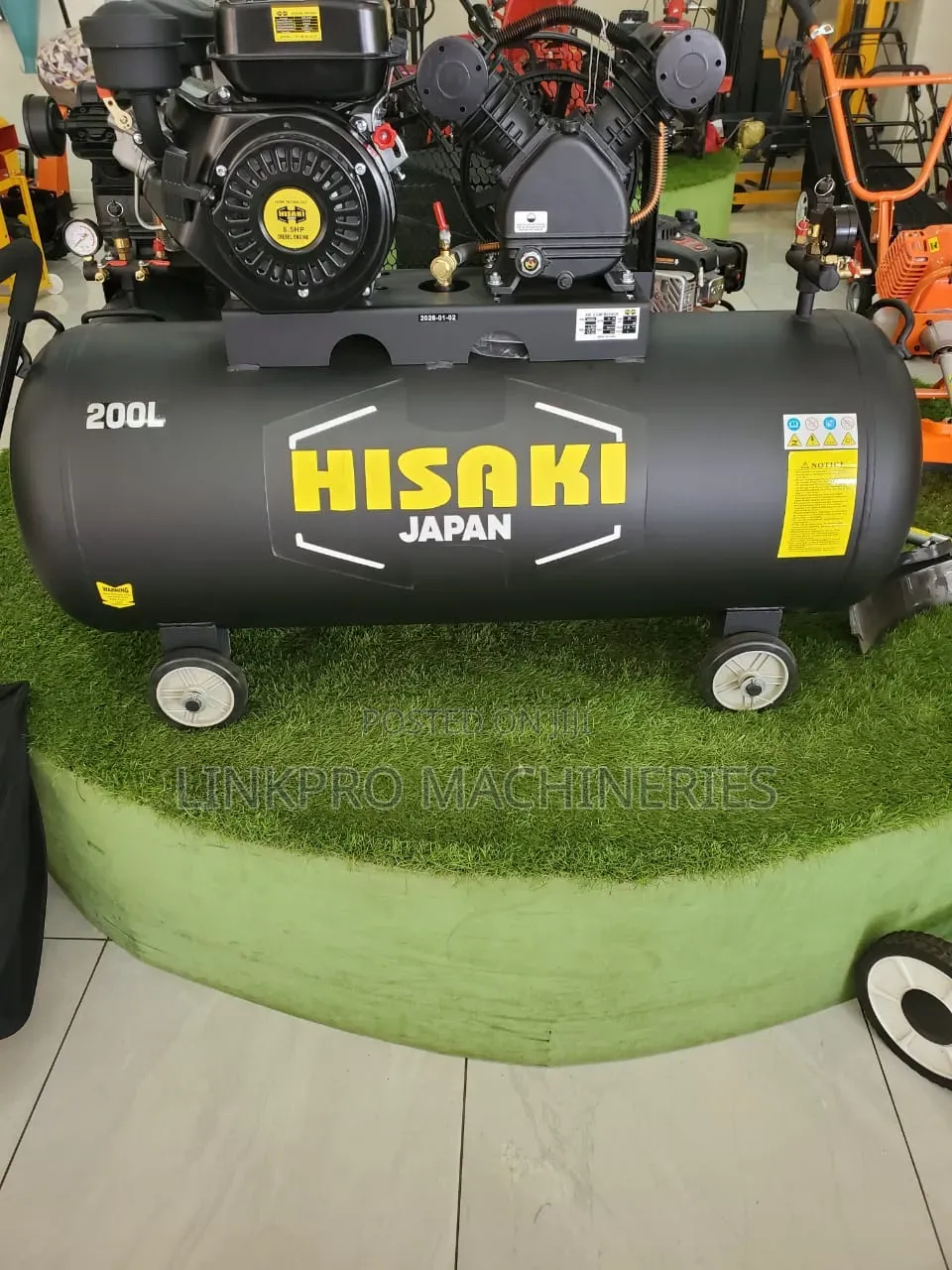 200 Litres Hisaki Diesel Air Compressor With 8.5hp Engine