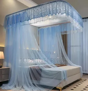 Pink Rail Net Sliding on Floating Rail 2 Stand Mosquito Nets
