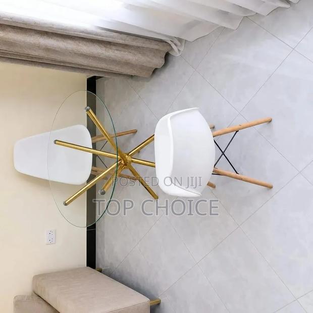 Balcony Glass Round Table and Chairs Set - thumbnail 2