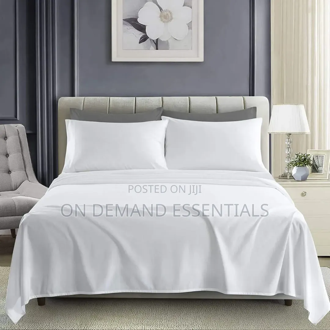 Cotton White Plain Bedsheets