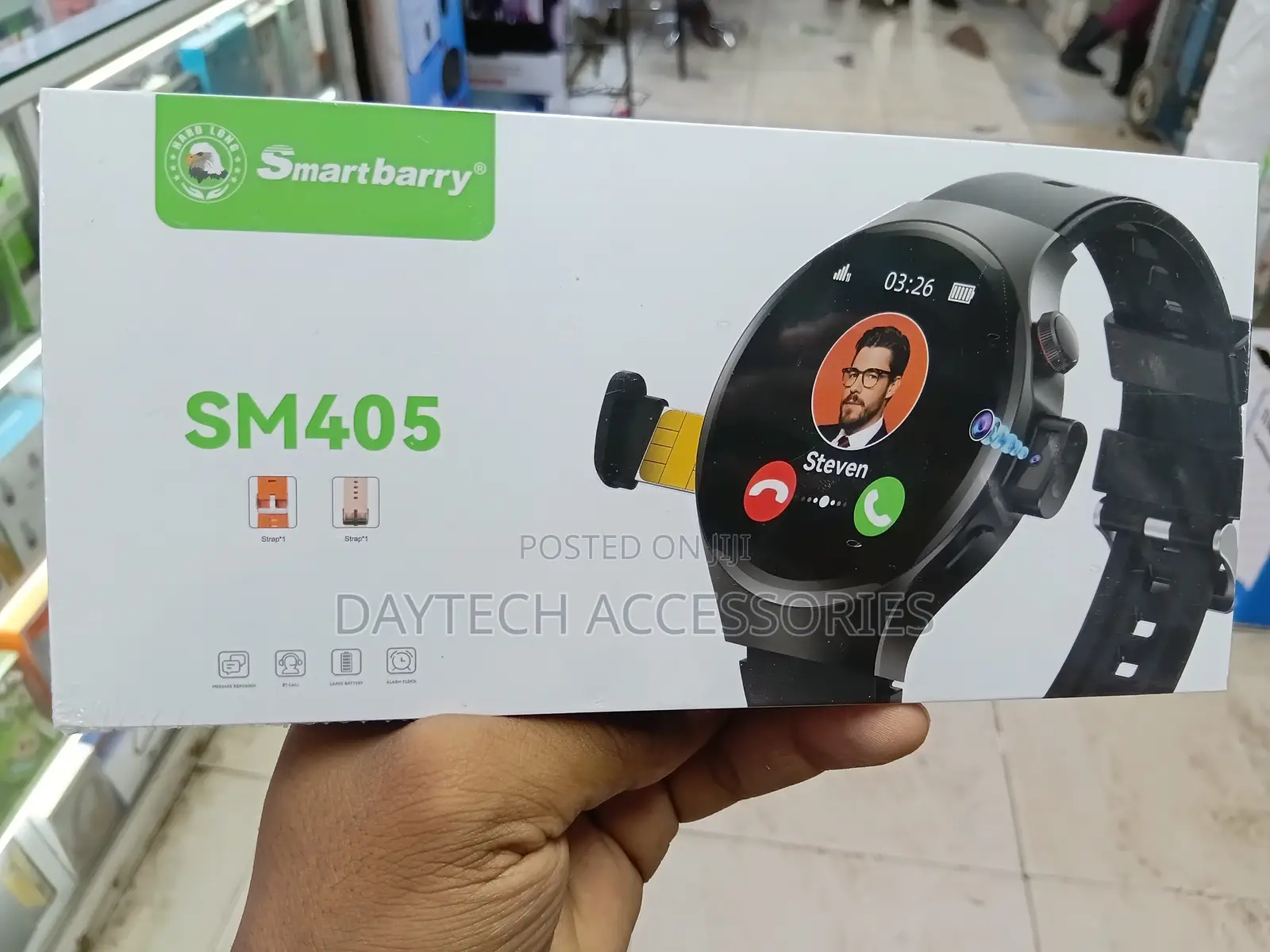 Smartbarry SM405 Round-Display Smartwatch Featuring SIM Card Support.