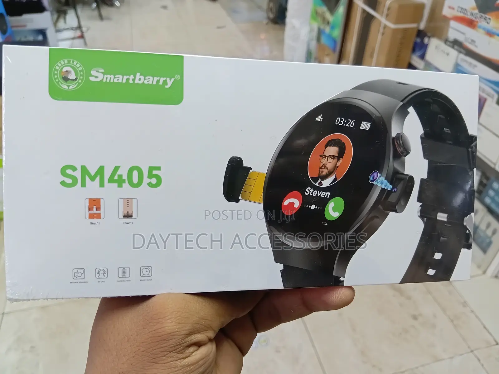 Smartbarry SM405 Round-Display Smartwatch Featuring SIM Card Support.