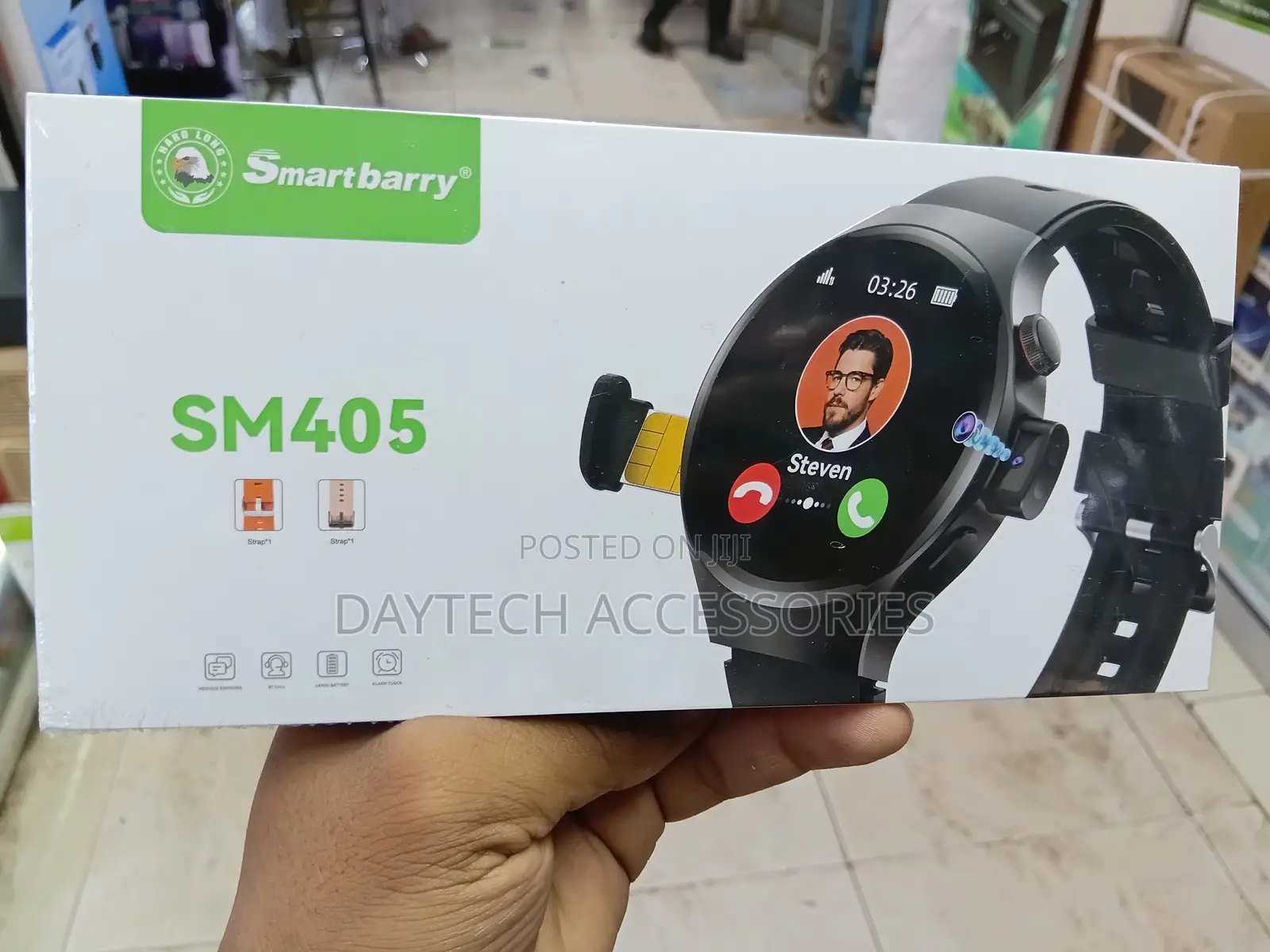 Smartbarry SM405 Round-Display Smartwatch Featuring SIM Card Support.