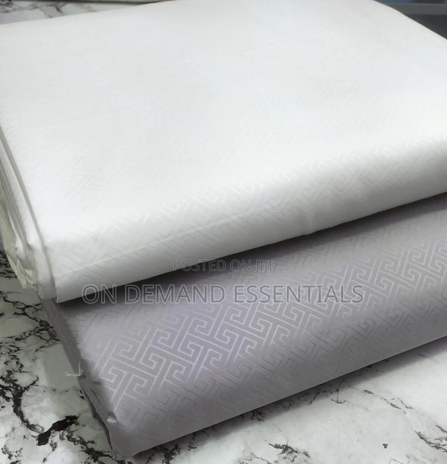 Luxury Greek Embossed Pattern Cotton King-Size Bedsheets
