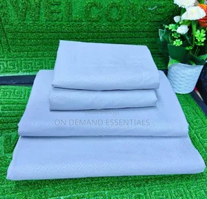 Luxury Greek Embossed Pattern Cotton King-Size Bedsheets
