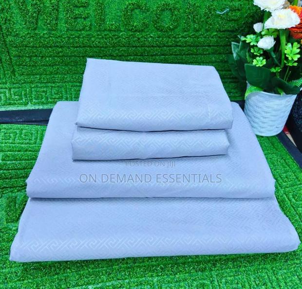 Luxury Greek Embossed Pattern Cotton King-Size Bedsheets - thumbnail 3