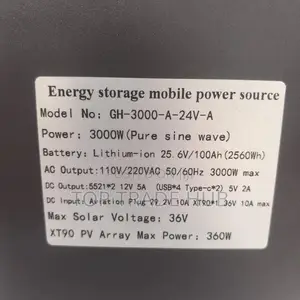 Yachu Energy Lithium-Ion Mobile/Portable Power Station 3000w/3kWh