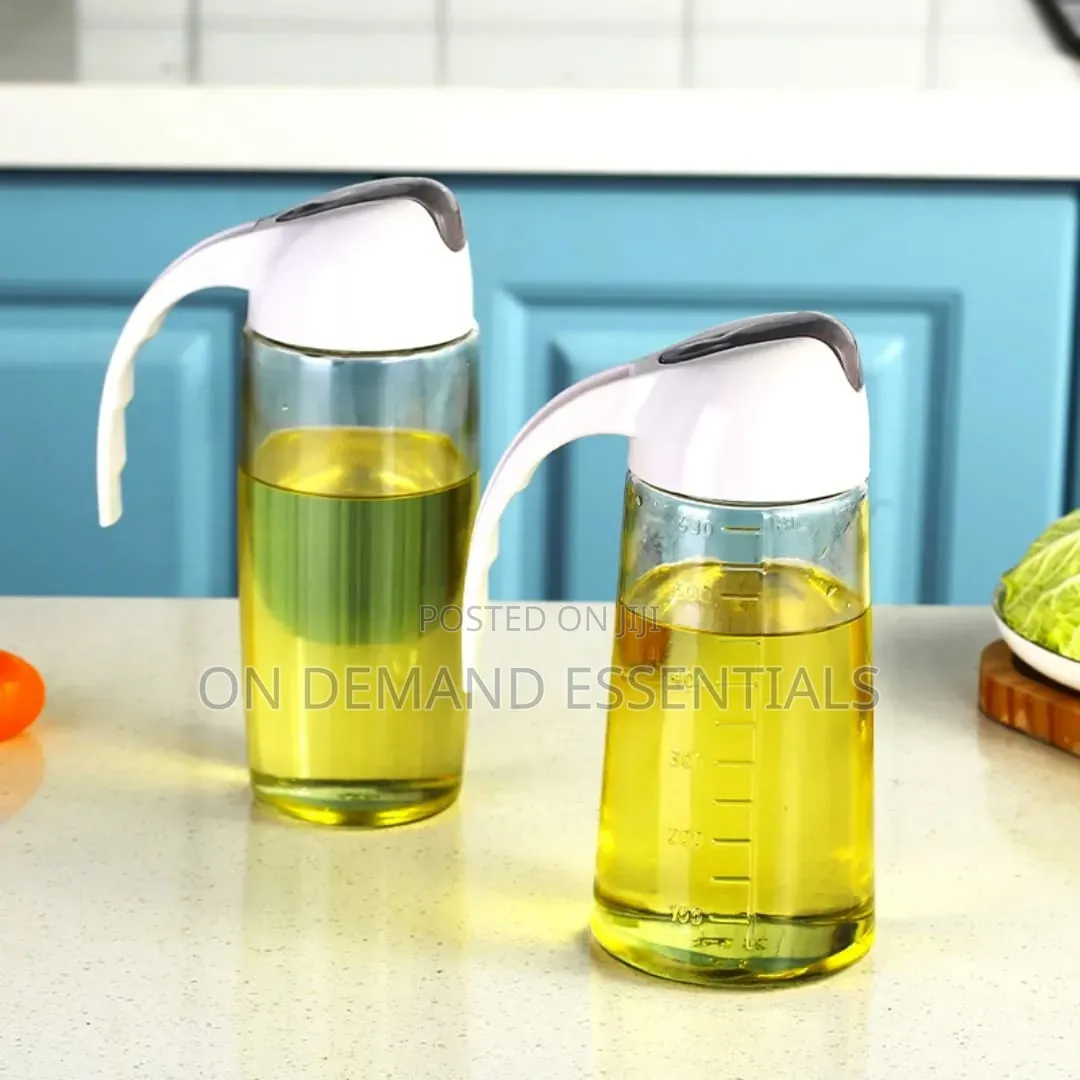 630 Ml Glass Kitchen Oil Bottle With Automatic Opening Closing