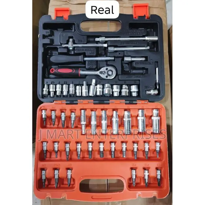 53pc Tools Socket Ratchet Mechanic Home Box Cabinet Hand Spanners