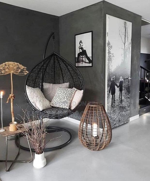 Egg Chair; Luxury Egg Hanging Chair With Thick Cushion for Balcony - thumbnail 4