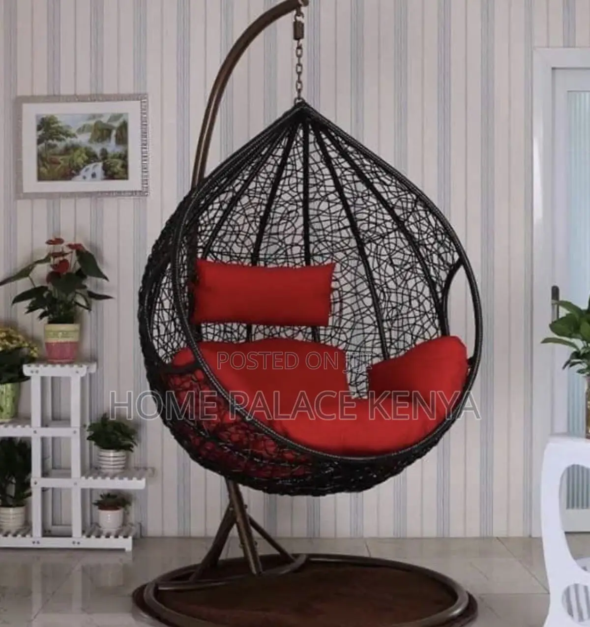 Egg Chair; Luxury Egg Hanging Chair With Thick Cushion for Balcony