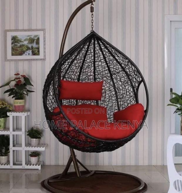 Egg Chair; Luxury Egg Hanging Chair With Thick Cushion for Balcony - thumbnail 10