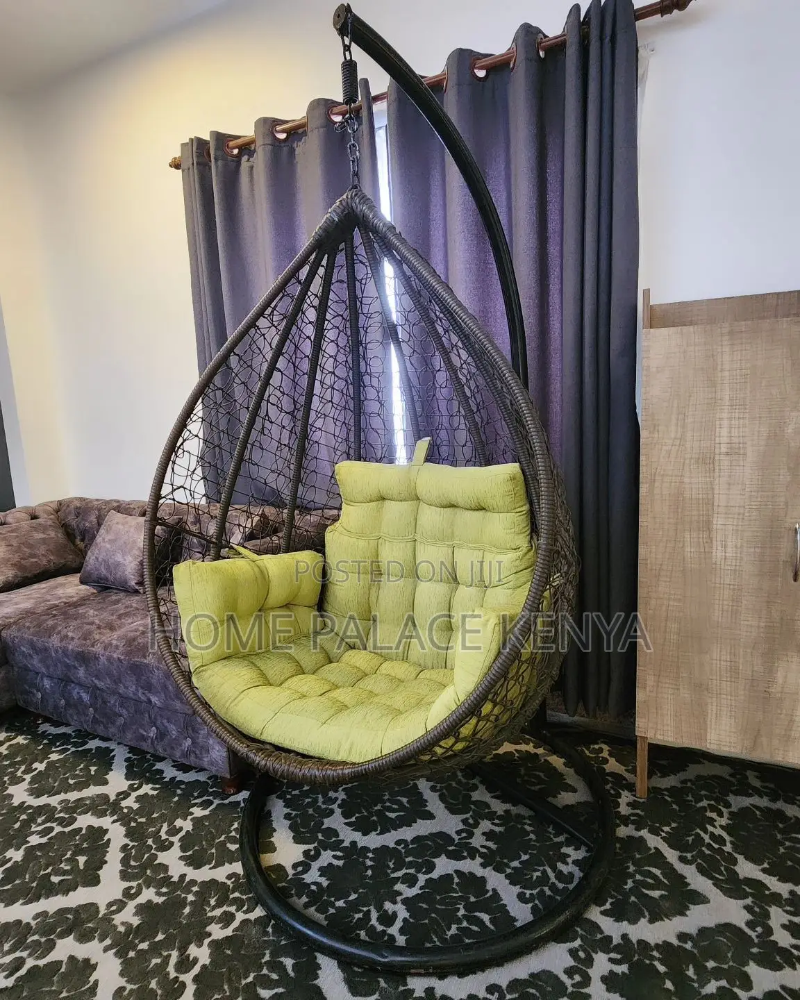 Egg Chair; Luxury Egg Hanging Chair With Thick Cushion for Balcony