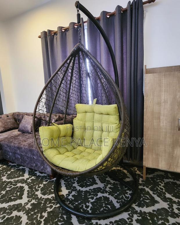 Egg Chair; Luxury Egg Hanging Chair With Thick Cushion for Balcony - thumbnail 13