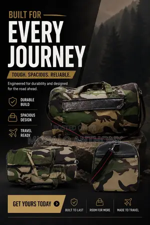 Military Inspired Camouflage Duffel/Travel Bag