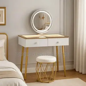 Dressers; Golden Dressing Room Make Up Beauty Vanity Set