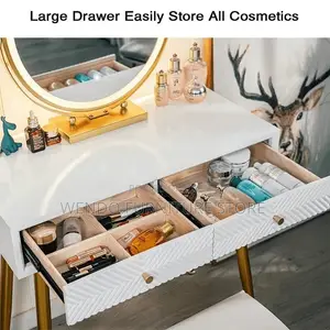 Dressers; Golden Dressing Room Make Up Beauty Vanity Set
