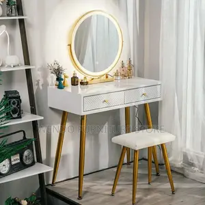 Dressers; Golden Dressing Room Make Up Beauty Vanity Set