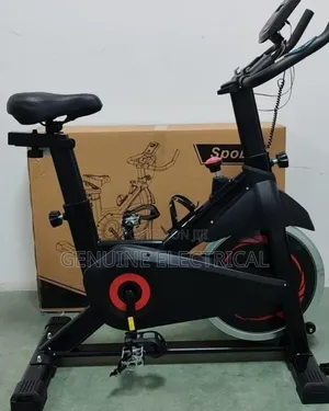 Black Fitness Exercise Bike/Spin Bike for Cardio, Strength Workouts