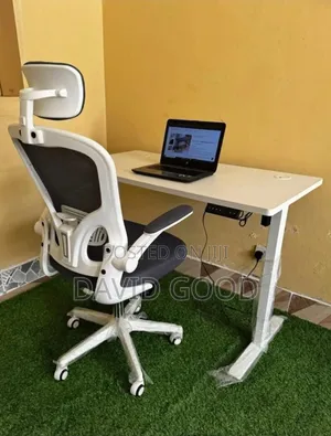 Electric Adjustable Standing Table and a Chair
