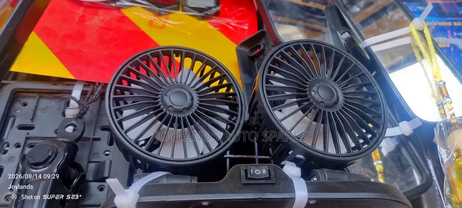 Dual-Head Portable Car Dashboard Fan