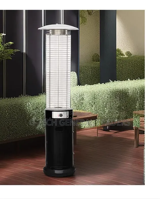 Cylindrical Patio Gas Heater With Quartz Flame Tube