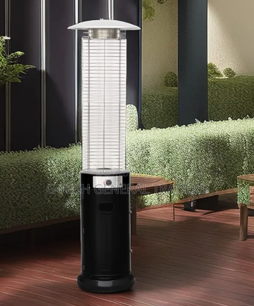 Cylindrical Patio Gas Heater With Quartz Flame Tube