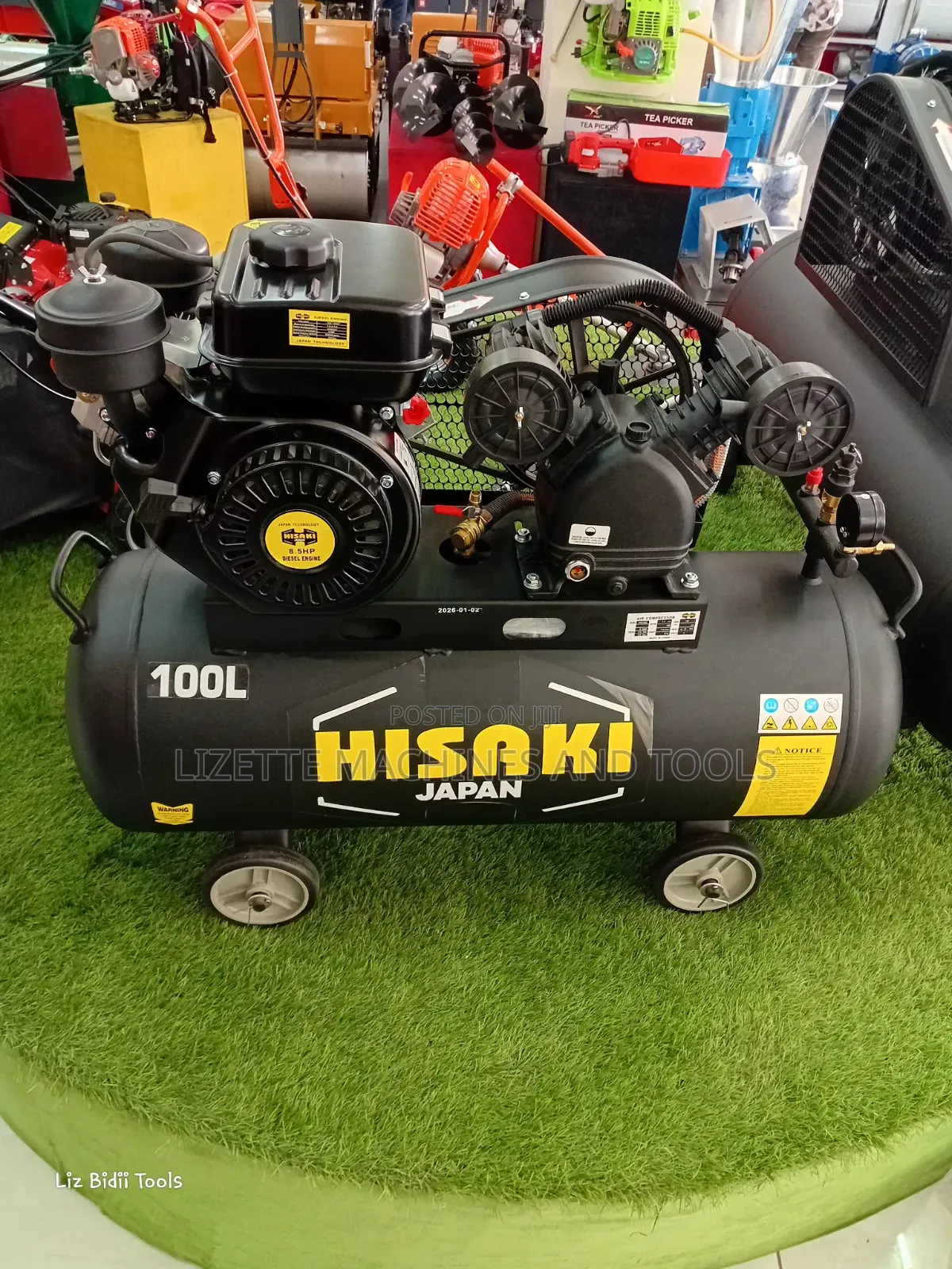 Hisaki 100L Diesel Air Compressor With 8.5hp Diesel Engine