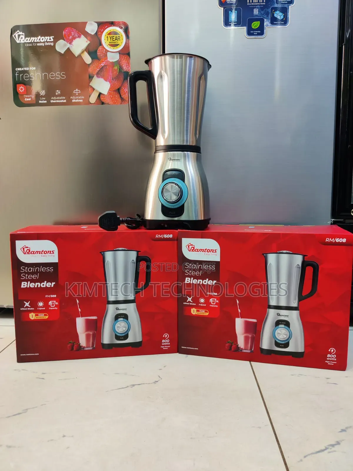 Ramtons 3in1 Blender Stainless Steel Jar Rm608