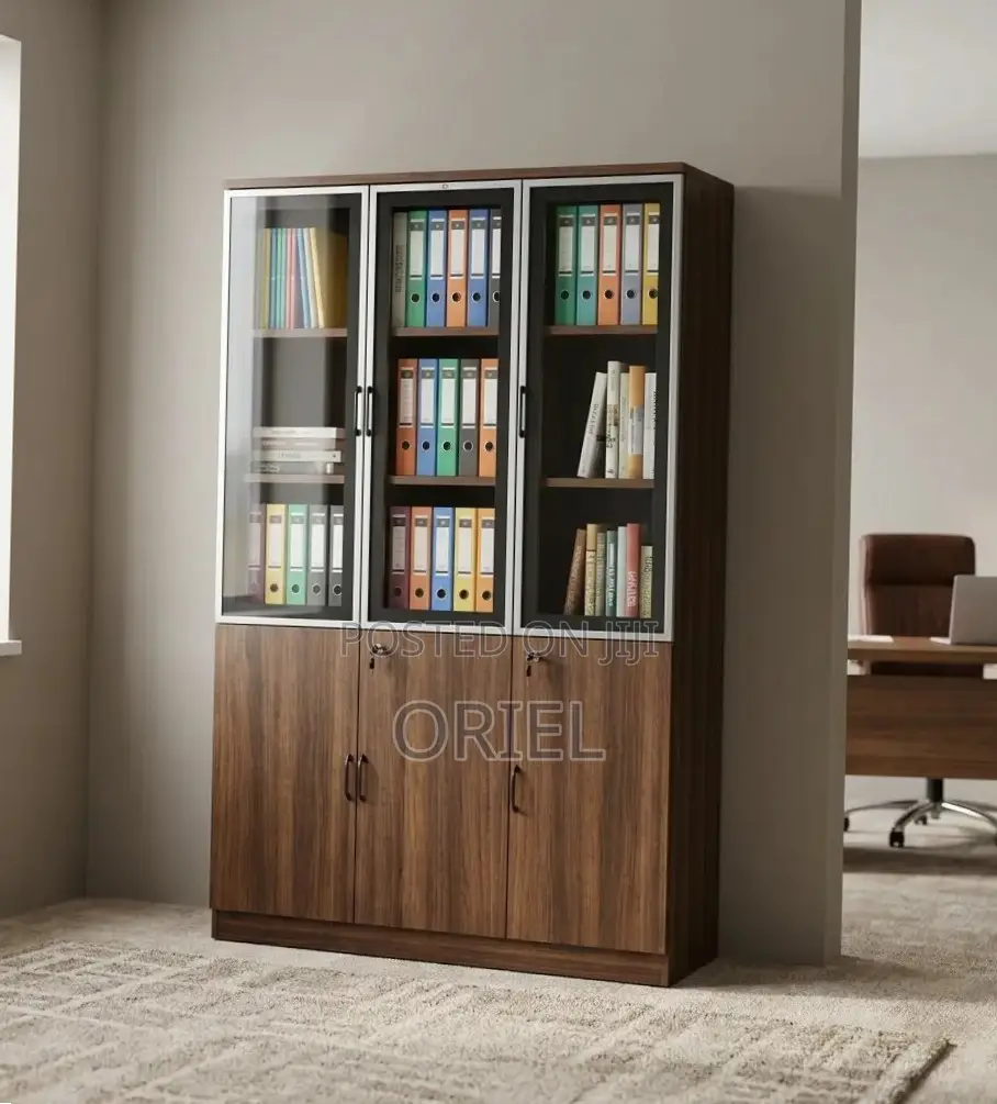 Office Cabinet : 3-Door Wooden Office Utility Cabinet