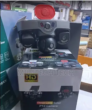 Triple Lens 4G CCTV Camera With Built-in Alarm Night Vision