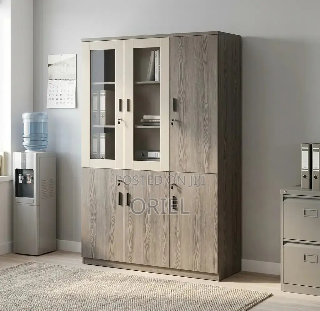 Office Cabinet : 3-Door Wooden Office Utility Cabinet