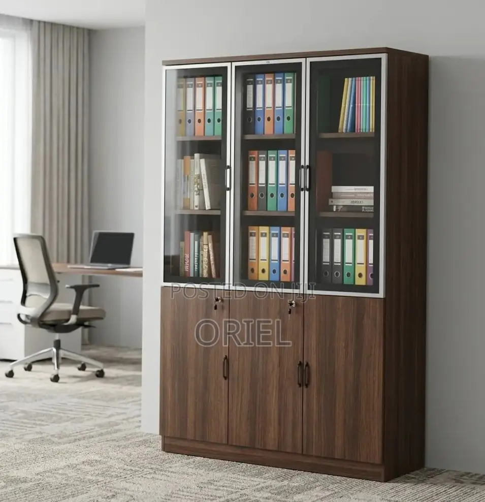 Office Cabinet : 3-Door Wooden Office Utility Cabinet